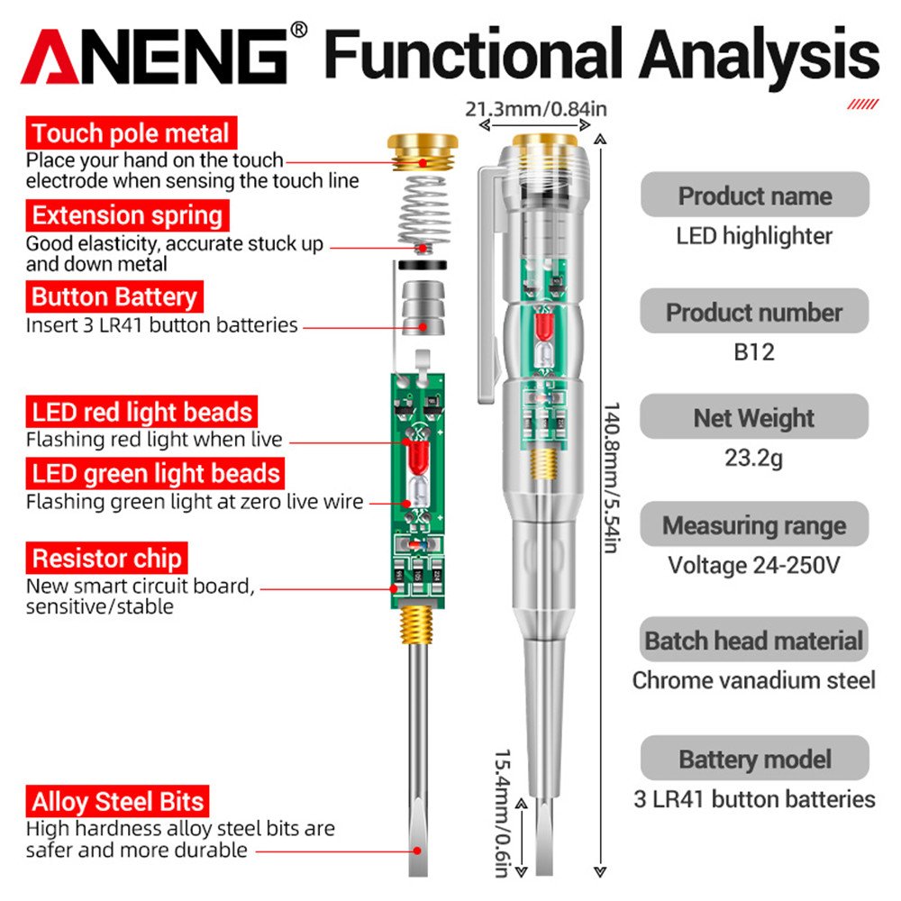 ANENG B11 voltage detector test Pen Probe Zero Live Wire Detection Sensor Induced Electric Screwdriver household tester