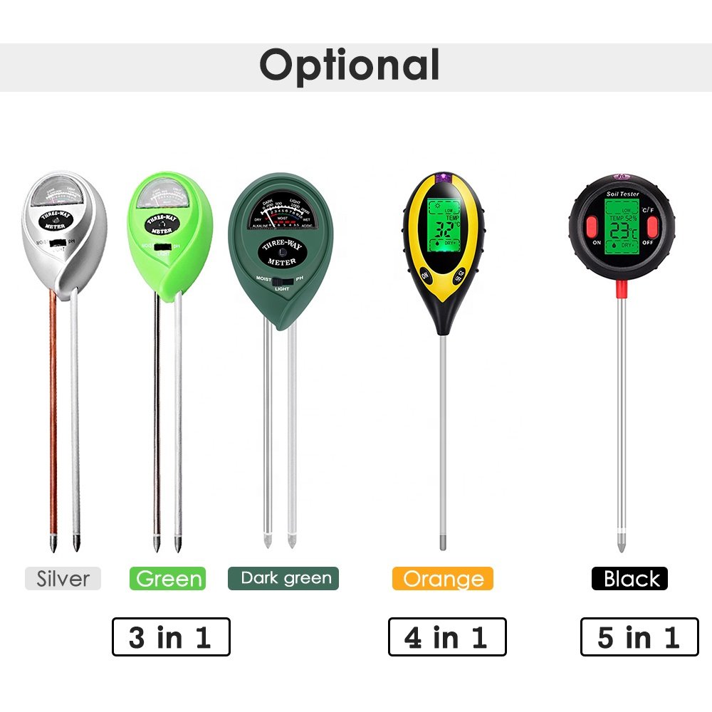 3/4/5 in 1 soil PH checker lighting humidity soil acidity Monitor temperature Detector moisture meter