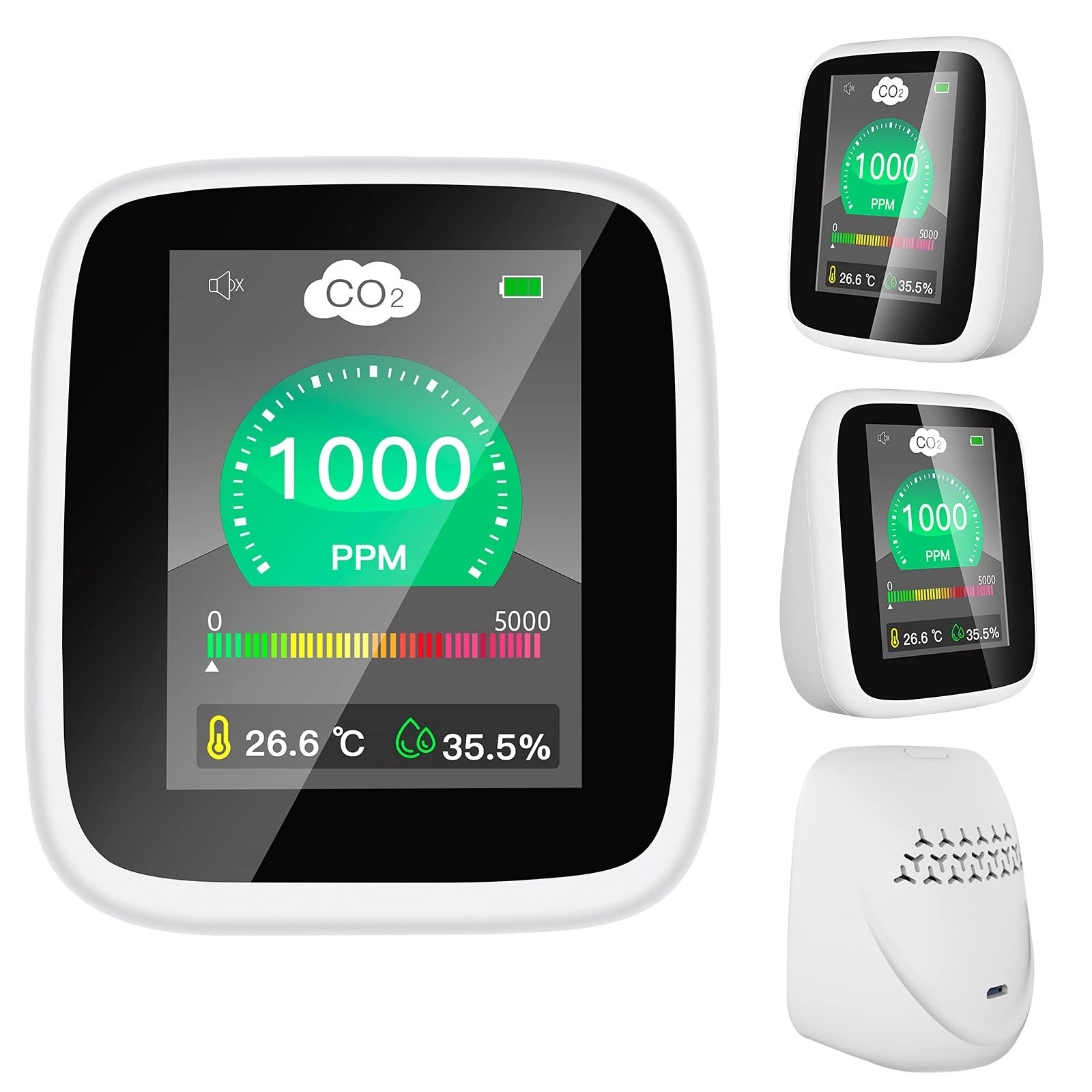 Indoor CO2 Meter CO2 Monitor for Home Temperature Carbon Dioxide Detector Air Quality Monitor NDIR Sensor 400~5000ppm Range