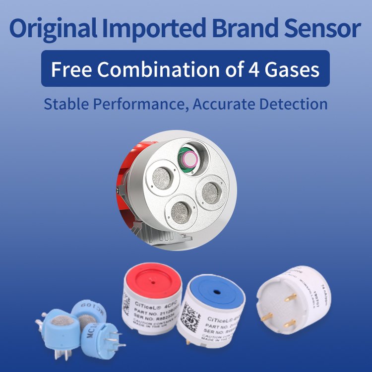 FANO High Accurate 4 in 1 Fixed Flammable CO H2S O2 Gas Leak Detector Alarm Device