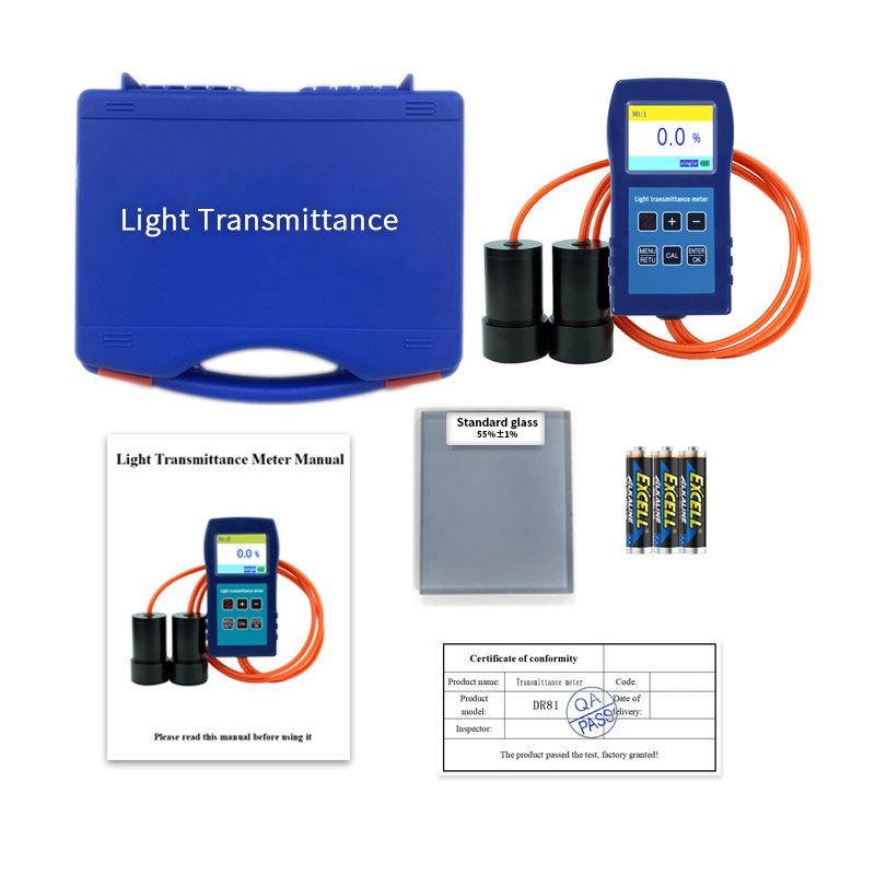 DR81Visible Light Transmittance Meter Portable Automotive Glass Transmittance Meter Transparent Plastic Film Transmittance Meter