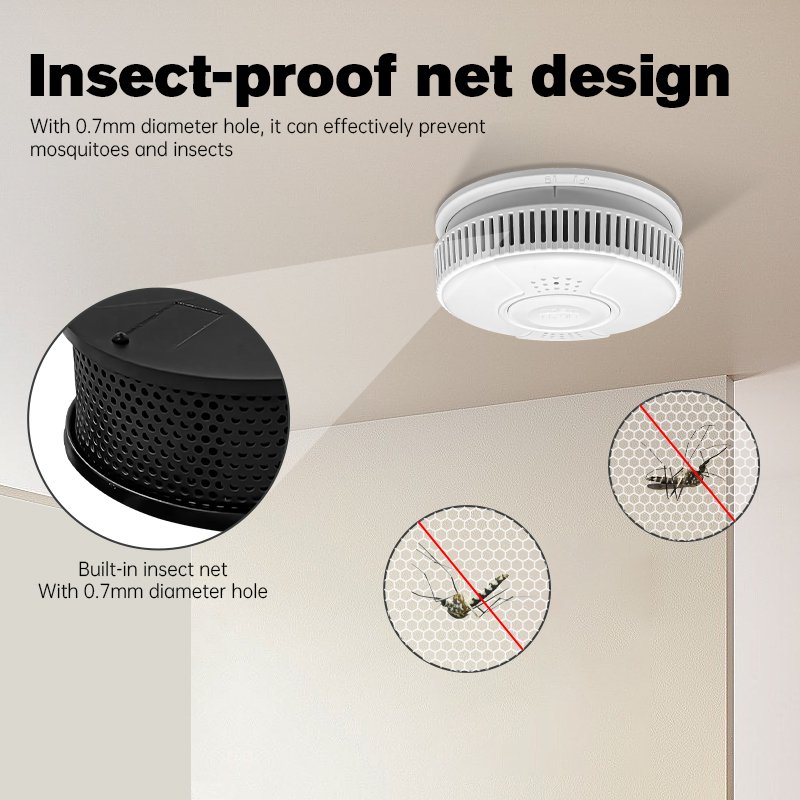 Shenzhen Manufacturer Hotels Wireless Fire Security Smoke Alarm 85Db Tuya Wifi Fire Sensor Smart Smoke Alarm Detector