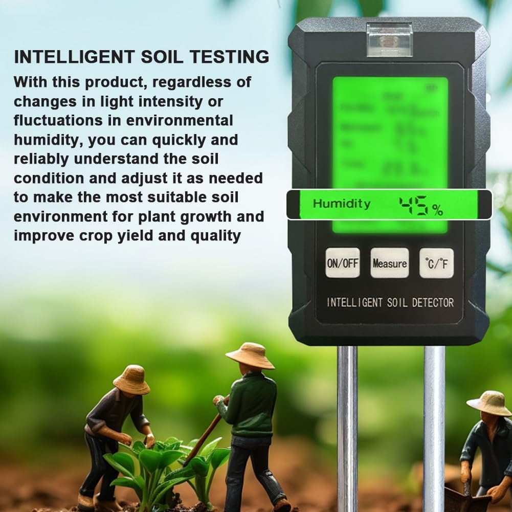 6in1 Intelligent Soil Tester Fertility/PH/Moisture/Tmep/Sunlight/Humidity Soil Meter For Agriculture Garden Farmer