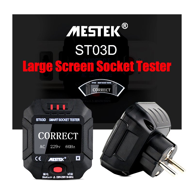 Digital Display Socket Detector Portable Circuit Polarity Voltage Tester Wall Plug Breaker Finder EU Socket Tester With RCD Test