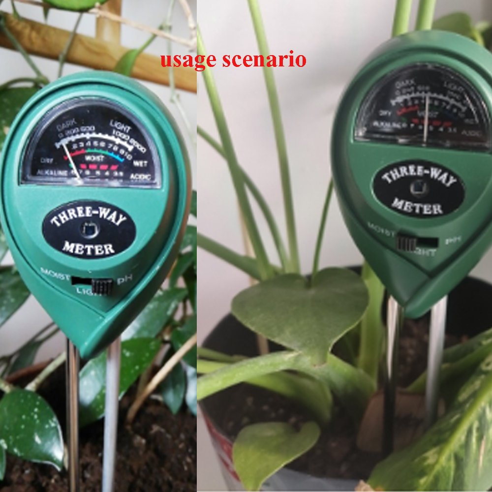 3 in 1 Soil PH Meter Sunlight PH Tester Garden Flowers Soil Moisture Sensor Meter Plants Acidity Humidity PH Monitor Detector