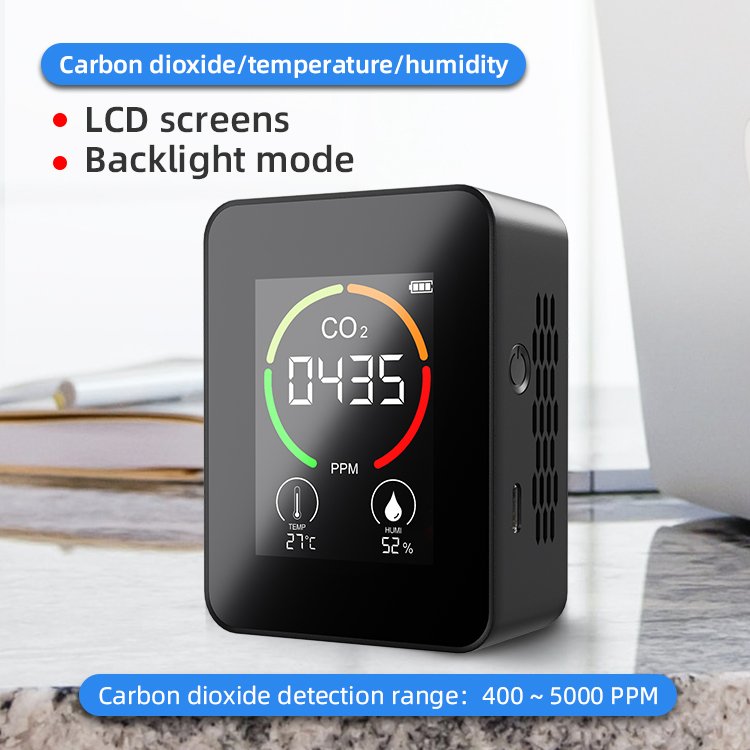 ggele Portable Infrared Wifi Co2 Sensor Tester Meter Co2 Detector Carbon Dioxide Meter Gas Analyzers Air Quality Monitor
