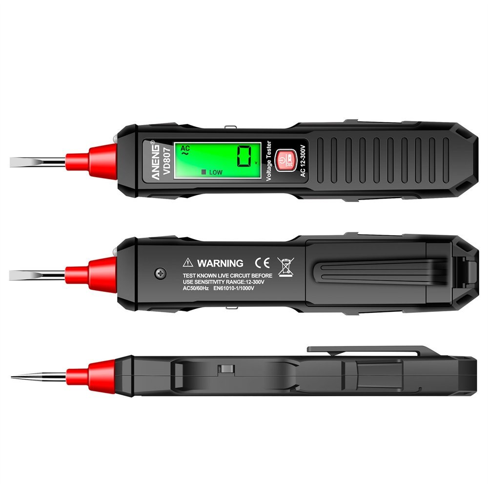 VD807 Portable Smart Electric Pen Tester Slotted Induction NCV Sensor Non-Contact AC 12-300V Wire Detector Tool OEM Customizable