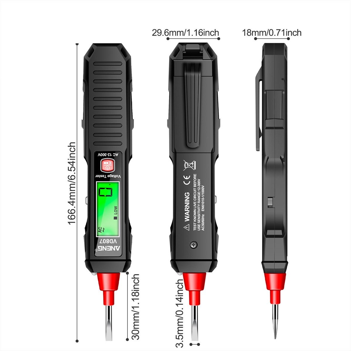 VD807 Portable Smart Electric Pen Tester Slotted Induction NCV Sensor Non-Contact AC 12-300V Wire Detector Tool OEM Customizable
