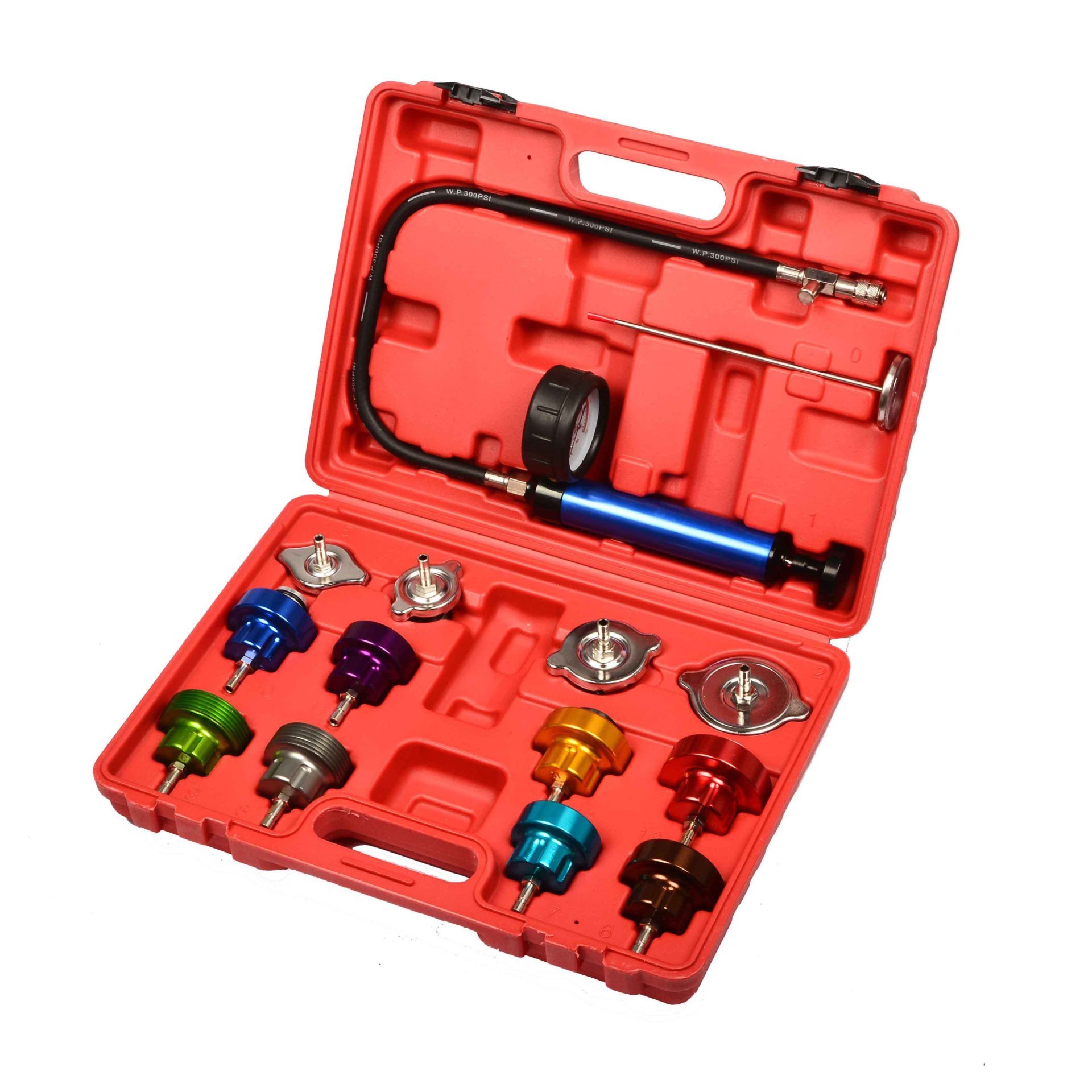 14-Pcs Aluminum Alloy Water Leakage Sensor Device Vehicle Engine Radiator Cooling System Leak Detection Tester for Tool Sets