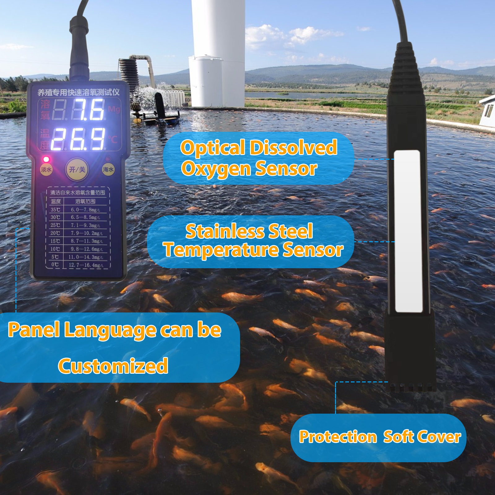 Aquaculture Water Test Dissolved Oxygen Detector Portable Dissolved Oxygen Meter Water Quality Detector
