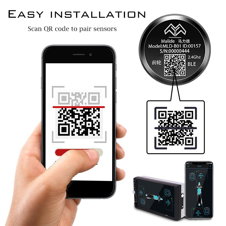 Motorcycle TPMS Sensor Ble4.0 TPMS For Android iOS Mobile Phone Tire Pressure Detector With Universal 2 TPMS Sensor