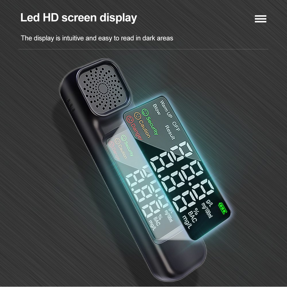 Digital Alcohol Detector High Capacity Portable Breath Alcohol Tester Alcoholtester Breathalyzer