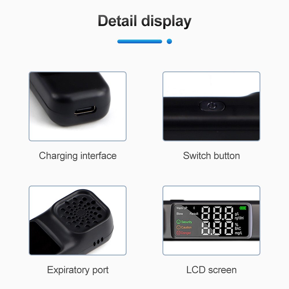 Digital Alcohol Detector High Capacity Portable Breath Alcohol Tester Alcoholtester Breathalyzer