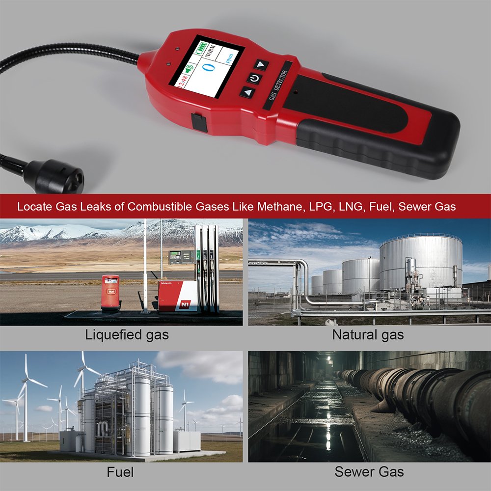 high sensitive Portable gas leak detector Handheld gas leak detector with gooseneck