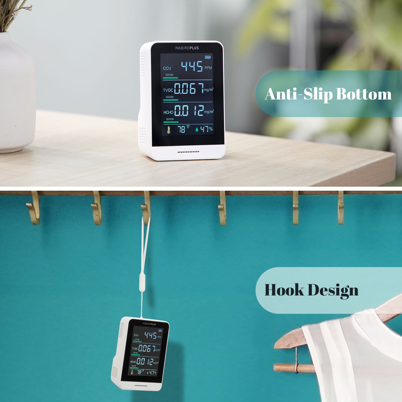 Digital Indoor Air Quality Sensors Carbon Dioxide CO2 Detector Industrial Meter Gas Detector Temperature and Humidity Sensor