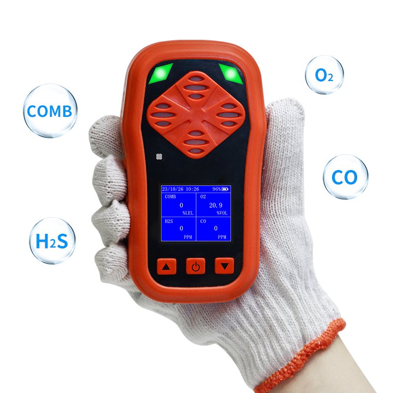 Portable 4-in-1 Dust-Proof Gas Analyzer Detector O2 H2S CO CH4 Tester Multi-Gas Detector