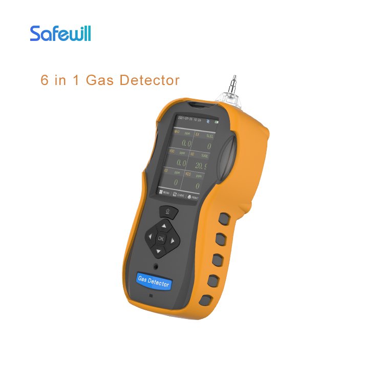 Safewill Wholesale Multi Gas Detector 6 in 1 Detectores Para Gas 0-100% Portable EX Detector Tester CH4 Gas Analyzer