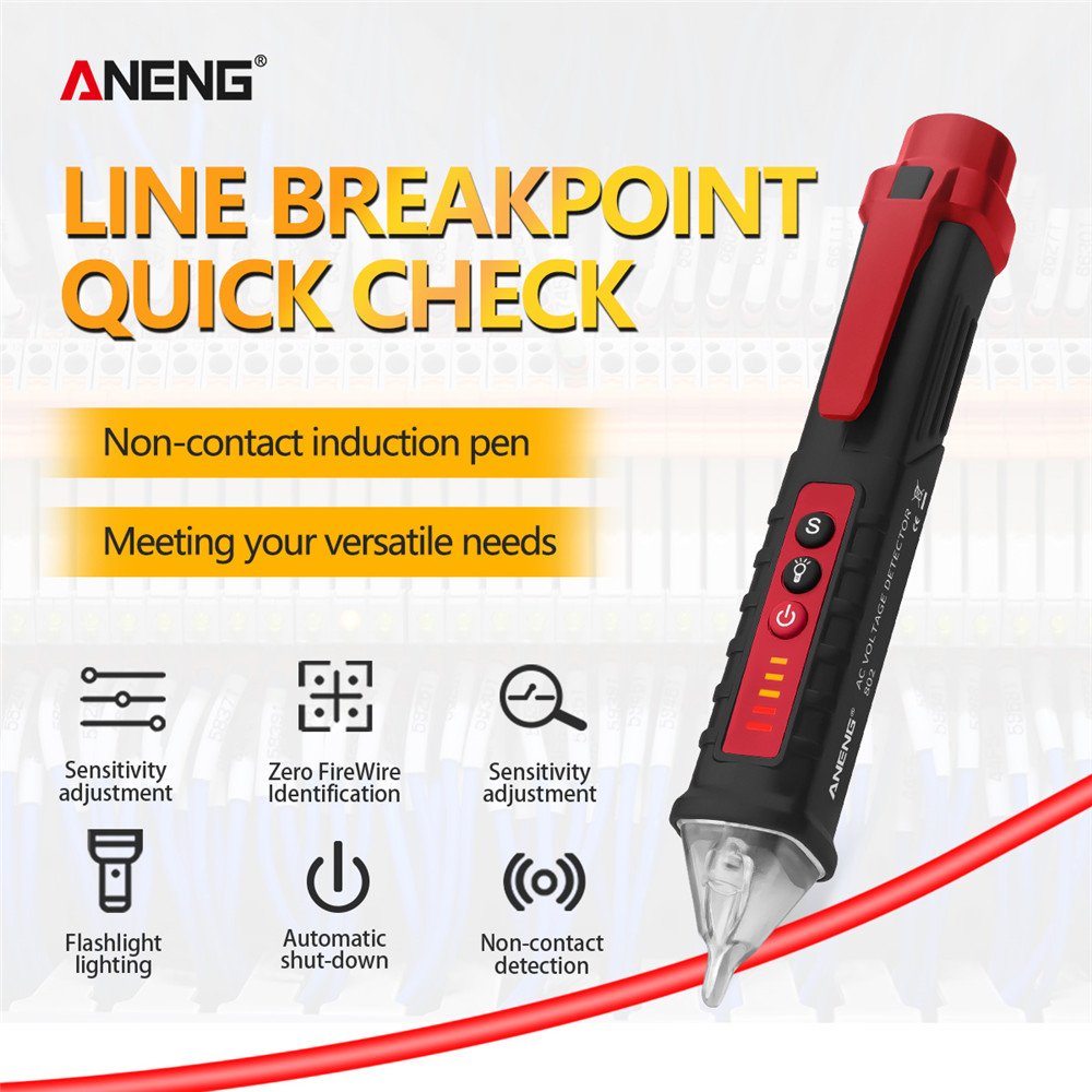 Non-contact AC Voltage Detector Meter 12V-1000v Pen Electric Indicator LED Outlet Voltage Dectetor Sensor Wit Tester