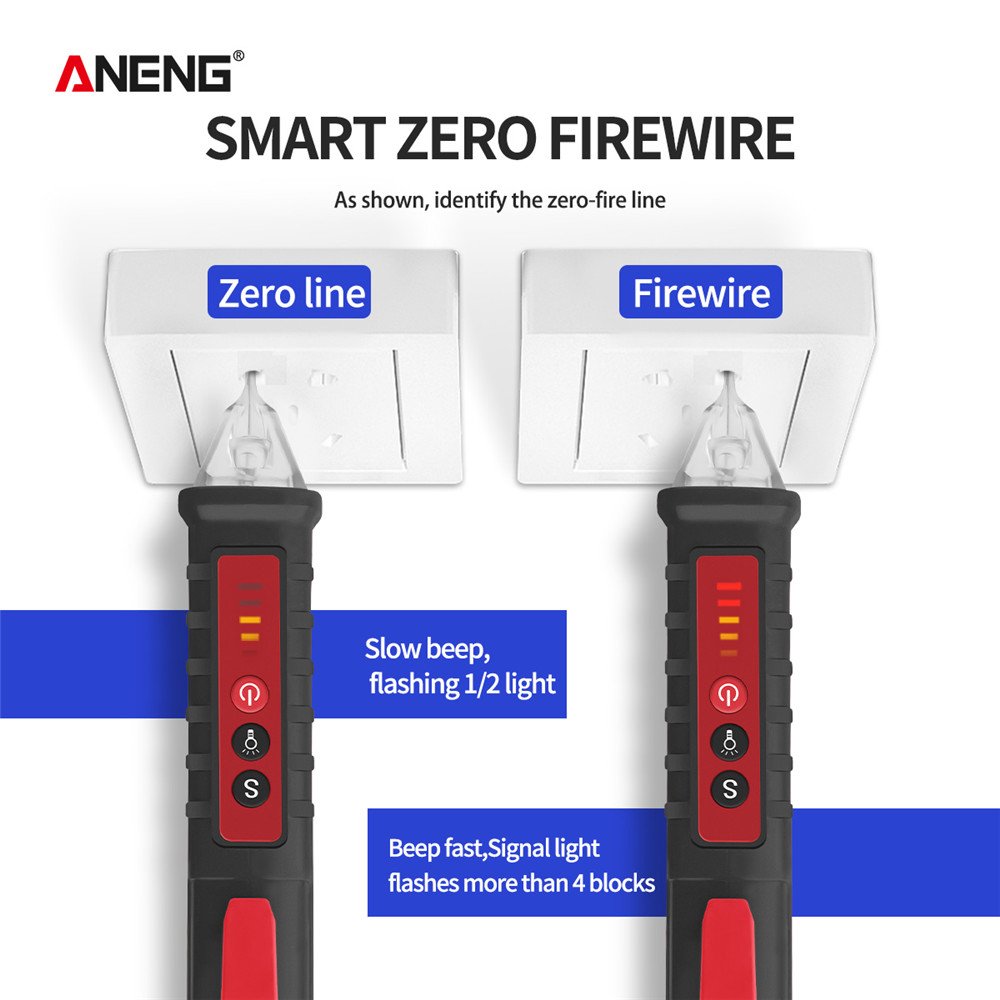 Non-contact AC Voltage Detector Meter 12V-1000v Pen Electric Indicator LED Outlet Voltage Dectetor Sensor Wit Tester
