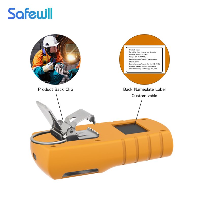 Safewill ES30A portable 4 in 1 gas detector portable 4 Gas Monitor O2: (0-30)%vol CO: (0-1000)ppm