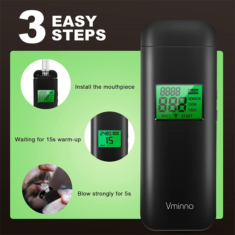 OEM Manufacturer Contactless Alcohol Checker Detector Portable Breathalyzer Digital Alcohol Tester Breathalyser with CE
