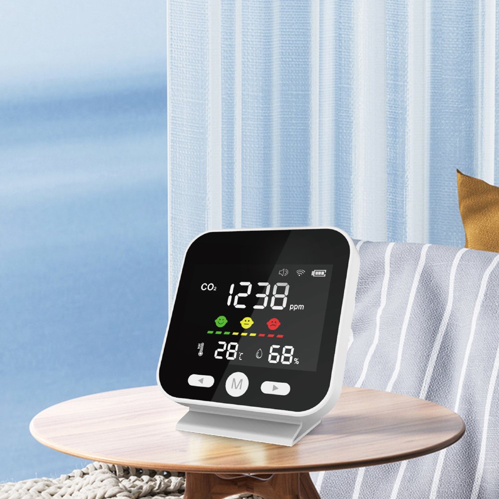 Indoor Air Quality Monitoring Instrument CO2 Gas Tester Humidity Detector Infrared Detector Carbon Dioxide Pollution Alarm