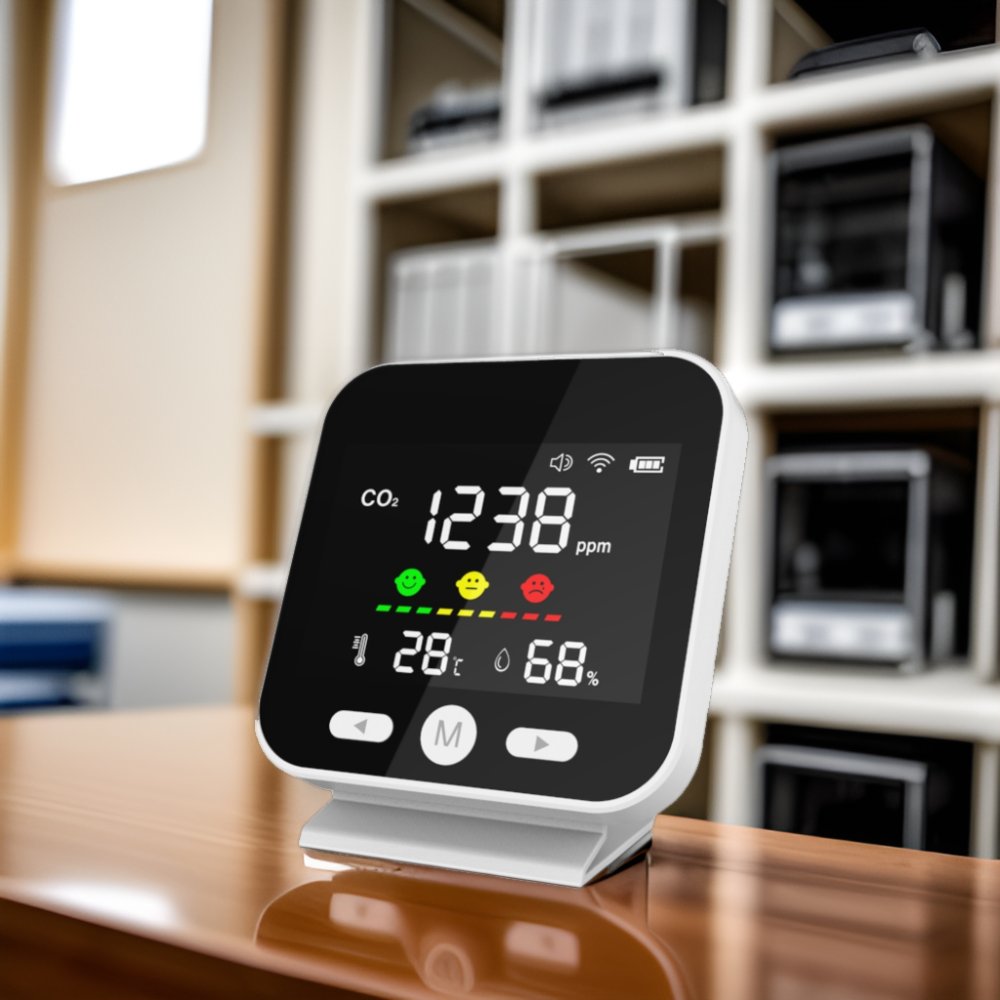 Indoor Air Quality Monitoring Instrument CO2 Gas Tester Humidity Detector Infrared Detector Carbon Dioxide Pollution Alarm