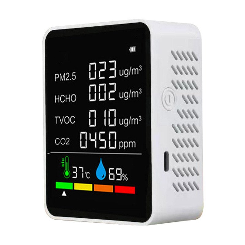 Air quality detector Indoor dedicated HCHO/TVOC/CO2,/TEMP/HUMI 5 in1 air quality monitor