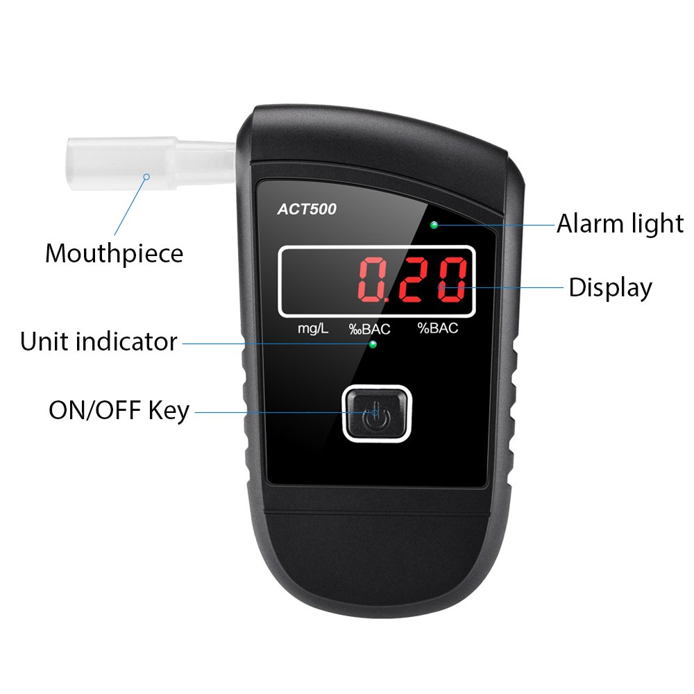 Breathalyzer Professional Meter Digital Breath Alcohol Tester Coms