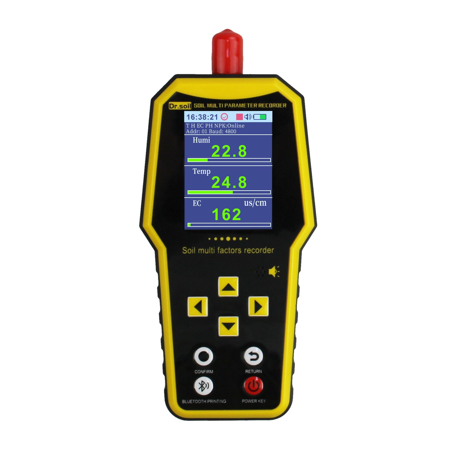 7 in 1 Portable Soil Moisture Sensor Detector Ph Value Tester, pH, Temperature, Humidity, Salt Content, EC
