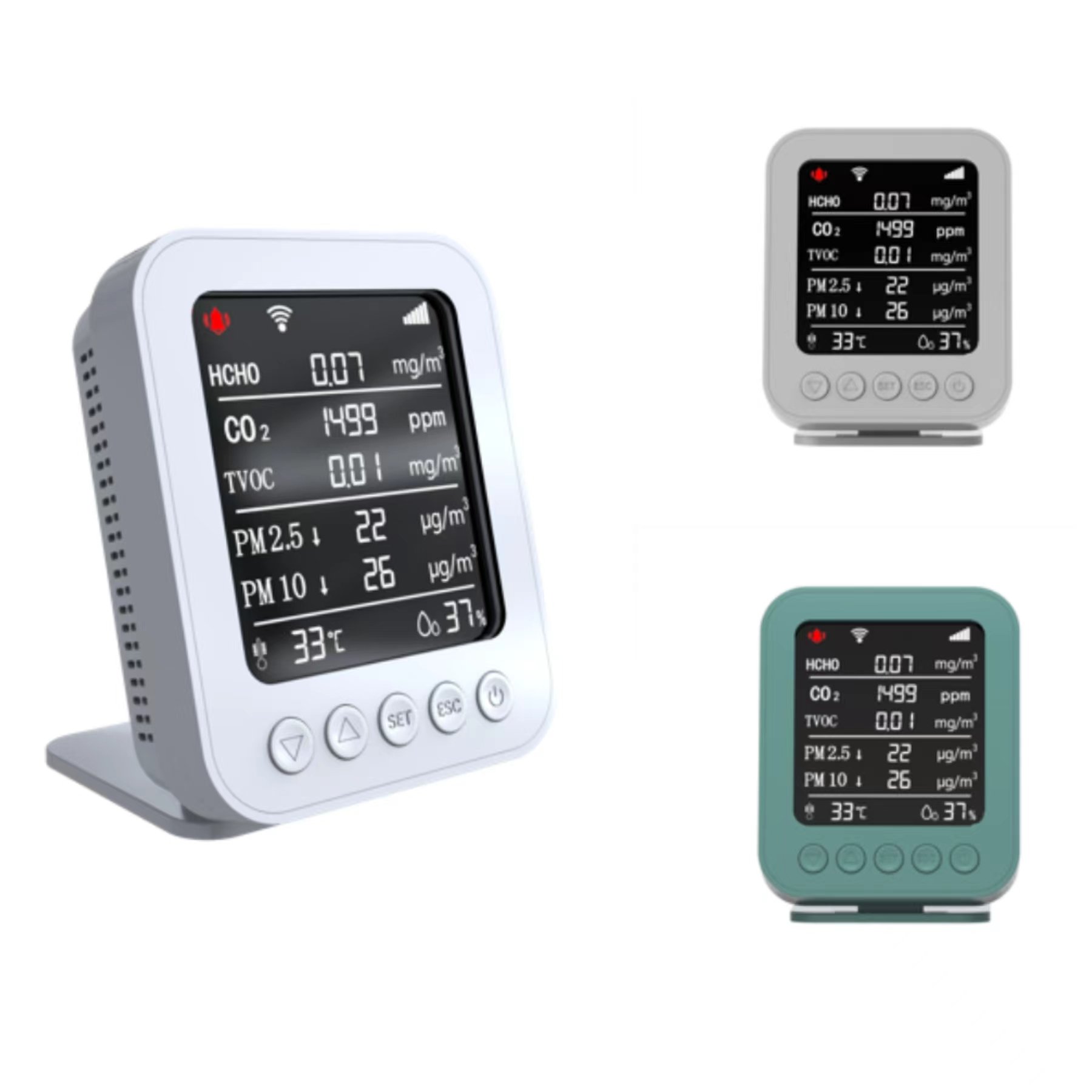 9 IN 1 HCHO CO2 Meter handheld Temperature Humidity Tester Carbon Dioxide VOC Detector Air Quality Monitor co2 sensor Monitor