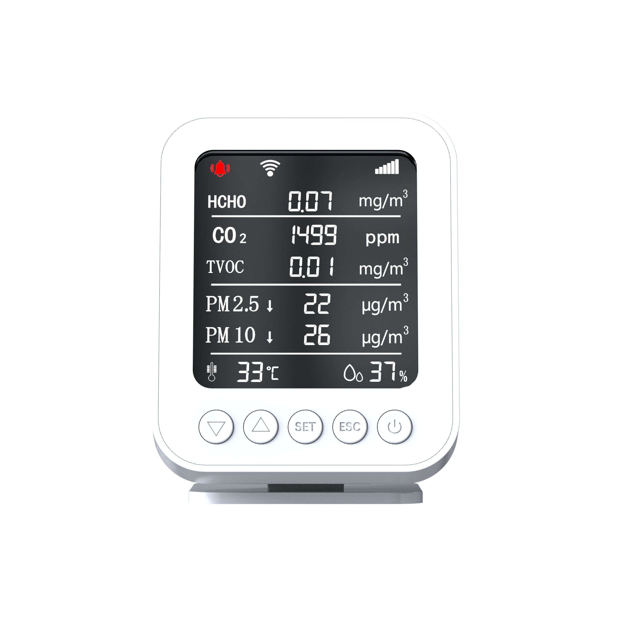 9 IN 1 HCHO CO2 Meter handheld Temperature Humidity Tester Carbon Dioxide VOC Detector Air Quality Monitor co2 sensor Monitor