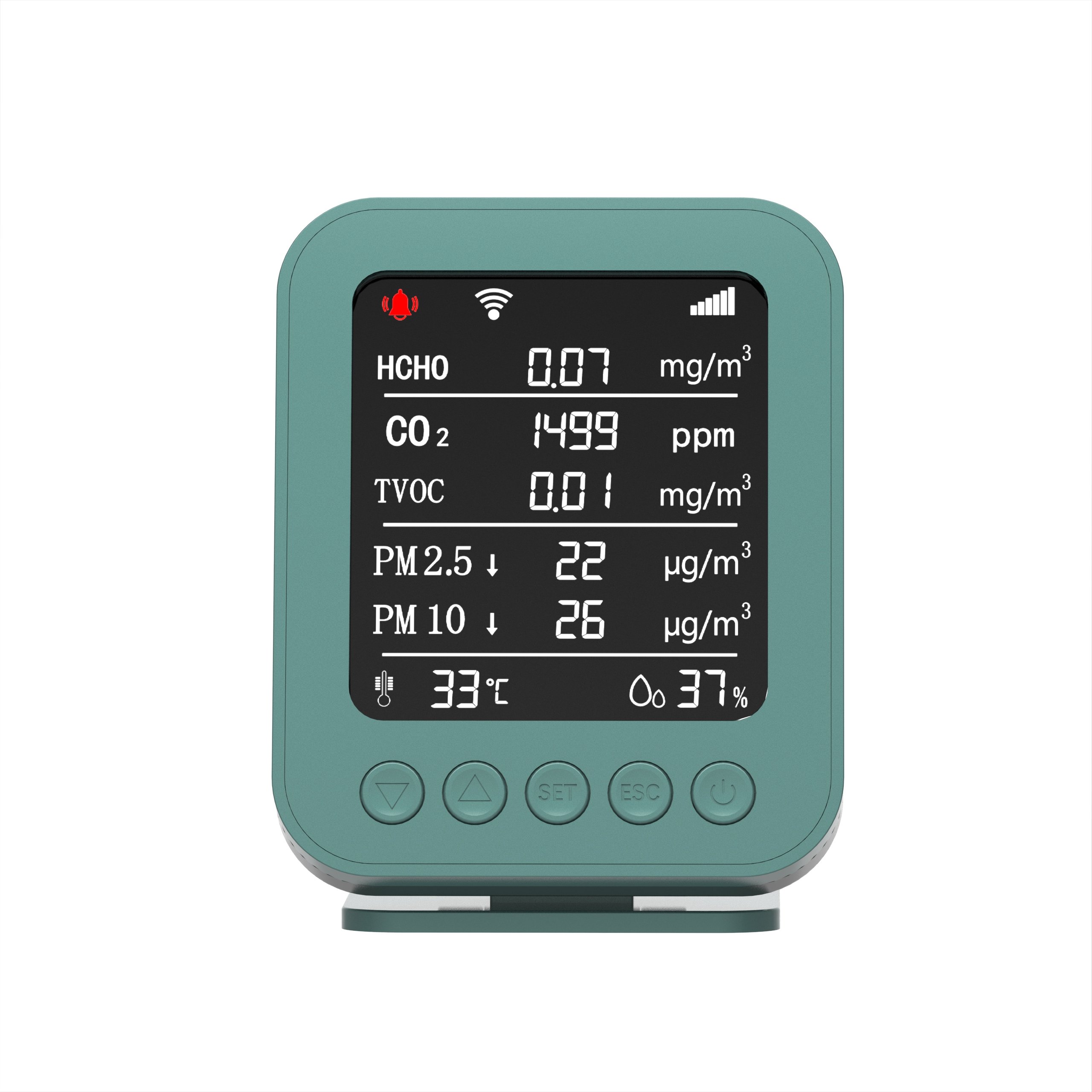 9 IN 1 HCHO CO2 Meter handheld Temperature Humidity Tester Carbon Dioxide VOC Detector Air Quality Monitor co2 sensor Monitor