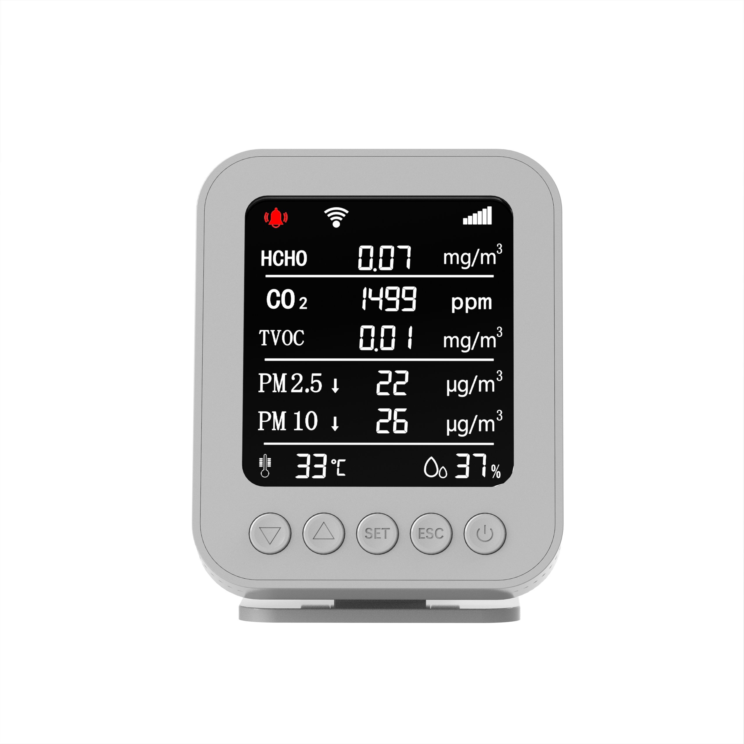 9 IN 1 HCHO CO2 Meter handheld Temperature Humidity Tester Carbon Dioxide VOC Detector Air Quality Monitor co2 sensor Monitor