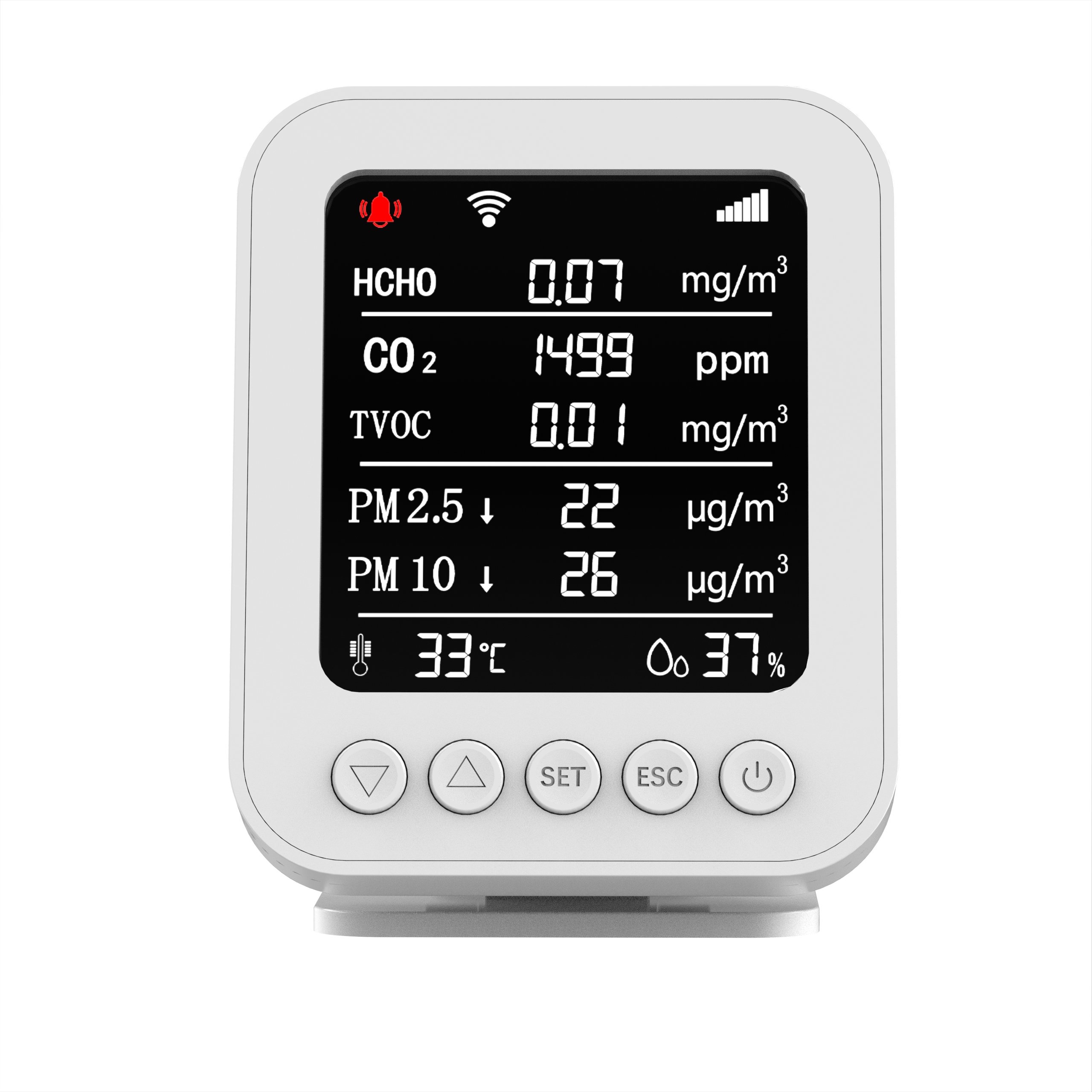 9 IN 1 HCHO CO2 Meter handheld Temperature Humidity Tester Carbon Dioxide VOC Detector Air Quality Monitor co2 sensor Monitor