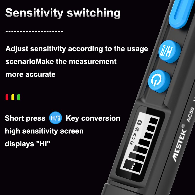 AC Electronic Pen Type Personal Safety Voltage Detector Pen AC50 Non-Contact AC Voltage Sensor Stick Voltage Detector Tester