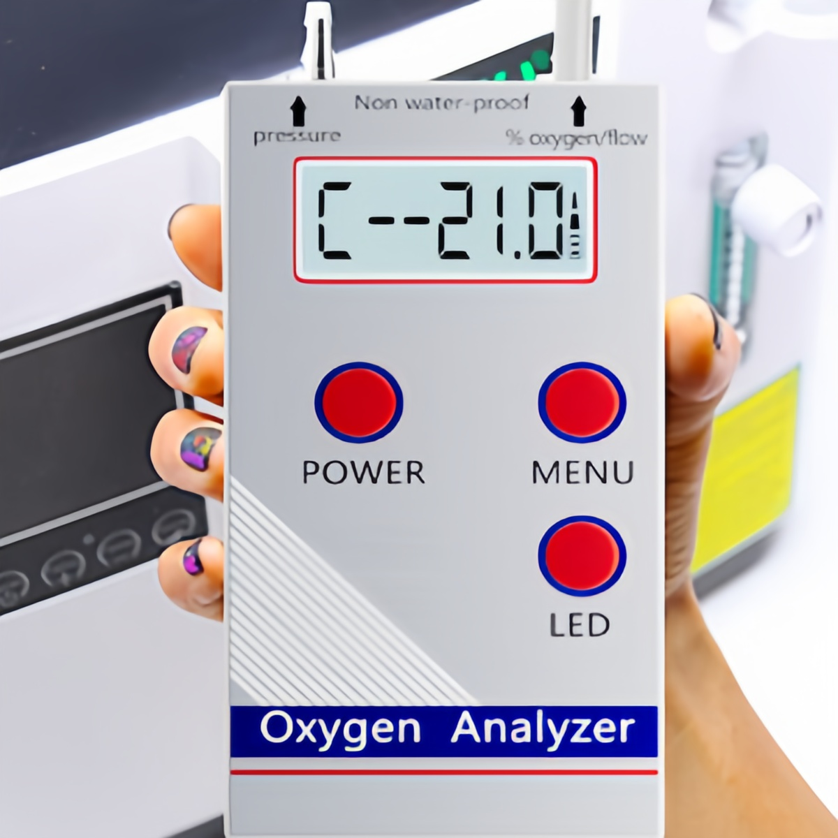 RP-01 Rechargeable Meter Portable O2 Purity Concentration Sensor Gas Flow And Pressure Test Detector Ultrasonic Oxygen Analyzer