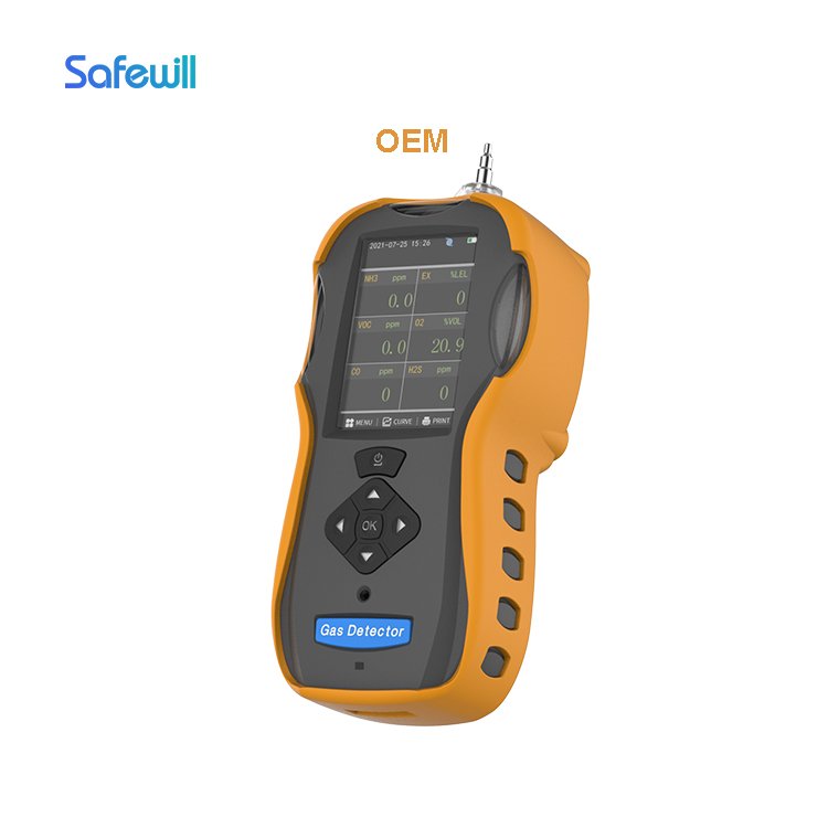 Safewill Analyzer Portable Multi Gas Detector CO/CO2/O2/H2S/VOC/CH4 6-in-1 Nitrogen Tester