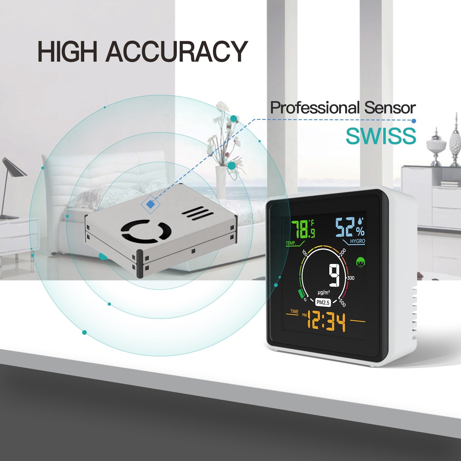 Good Quality Portable PM2.5 Gas Detector Wifi Tuya Gas Analyzer Laser Sensor High Accuracy Oem and Odm Co2 Detector PM2.5 Meter