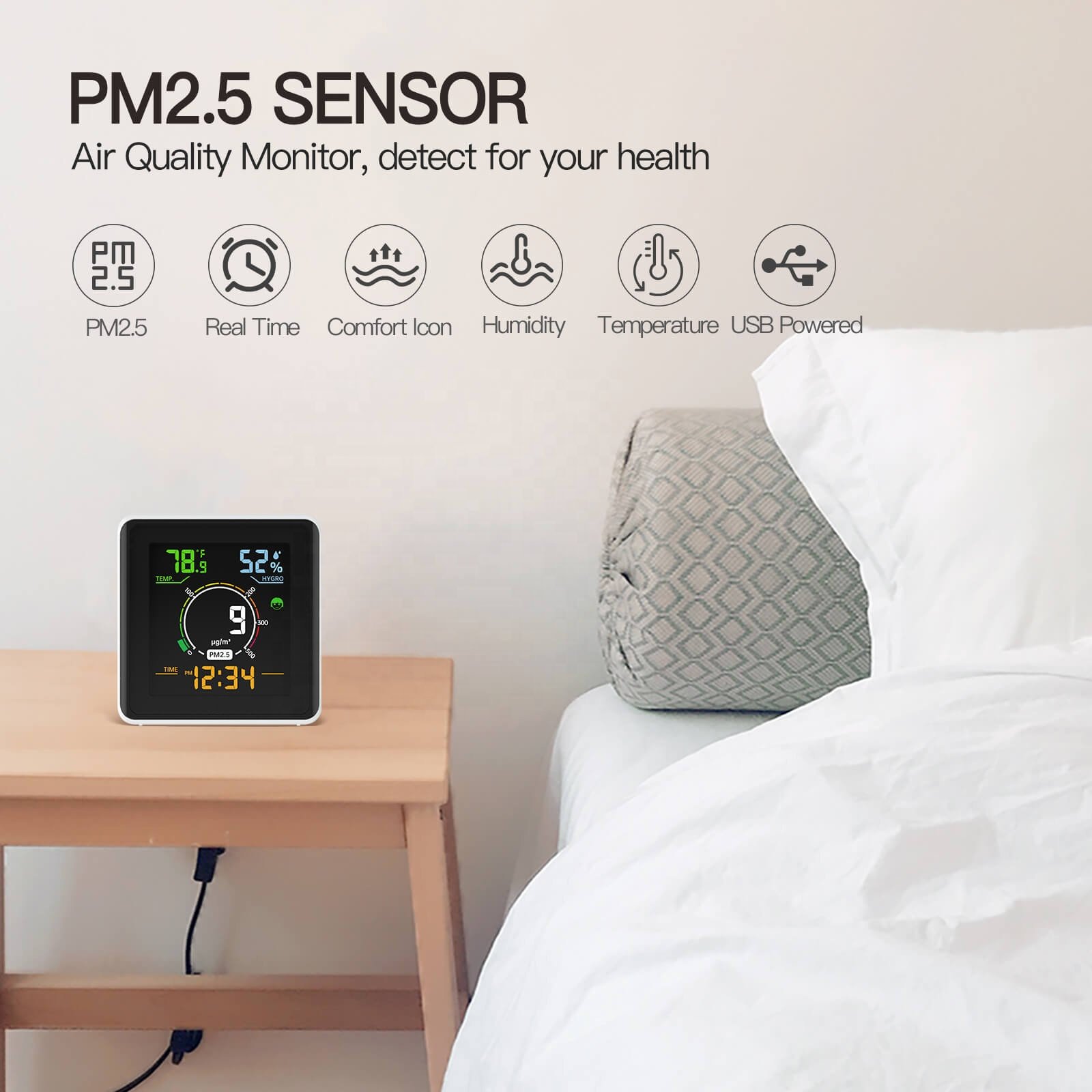 Good Quality Portable PM2.5 Gas Detector Wifi Tuya Gas Analyzer Laser Sensor High Accuracy Oem and Odm Co2 Detector PM2.5 Meter