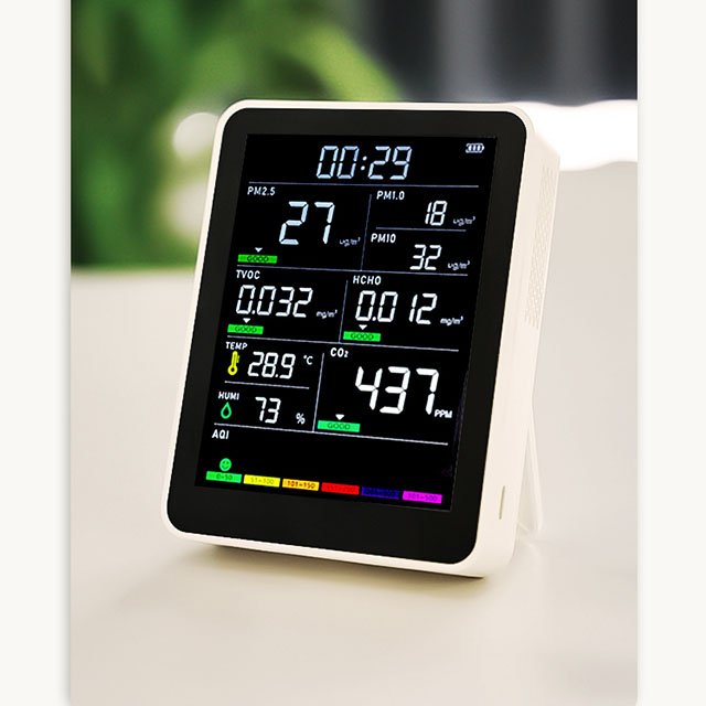 Air Gas Quality Analyzer Monitor Detector Tester System Indoor Equipment Pollution Smart Multi Pm 2.5 10 Device Aire4G Desktop