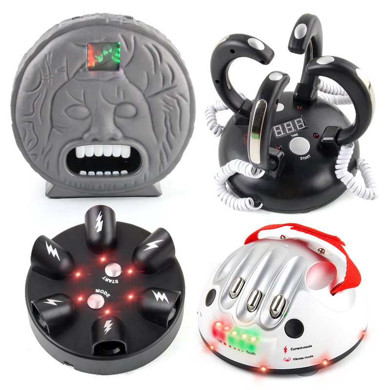 Kids Electric Novelty Handy Polygraph Shocker Lie Detector Sensor Device Machine Test Table Shock Roulette Party Game Liar Toys
