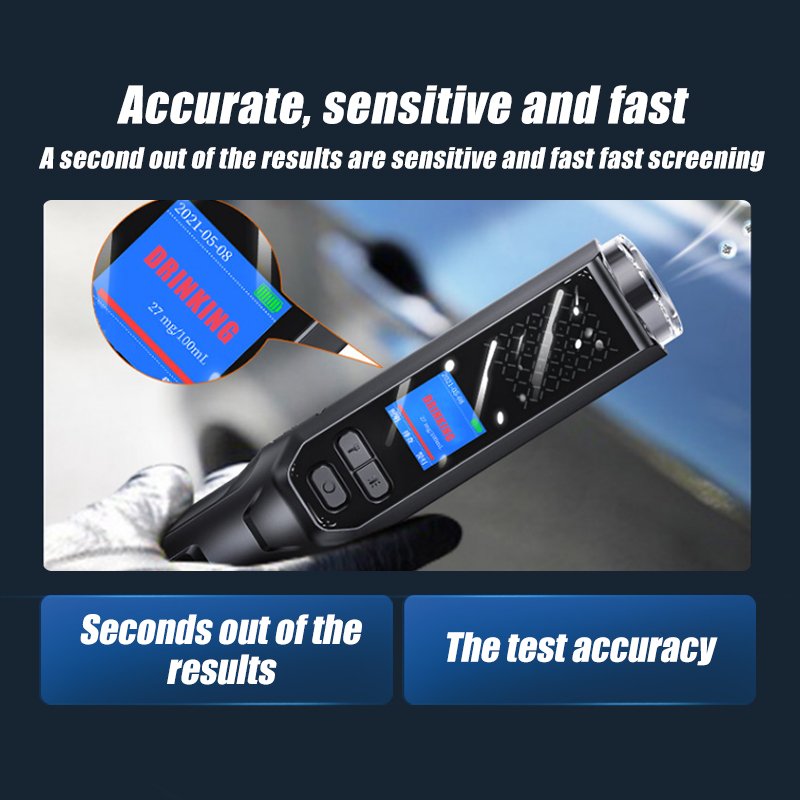 Customize Professional Quick Automatic Detection Alcohol Detector Sensor Handheld Analyzer Digital Breathalyzer Alcohol Tester
