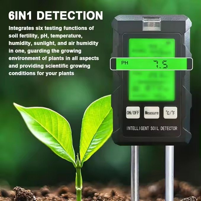 Six in one soil detection humidity and fertility temperature detection PH meter