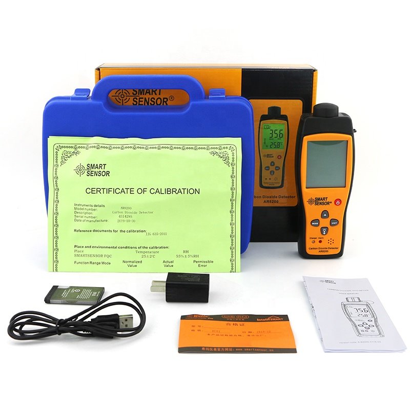 Smart Sensor AR8200 Carbon Dioxide Detector Gas Analyzer CO2 Meter Monitor Gas Detector Indoor Air Quality Monitor CO2 Tester