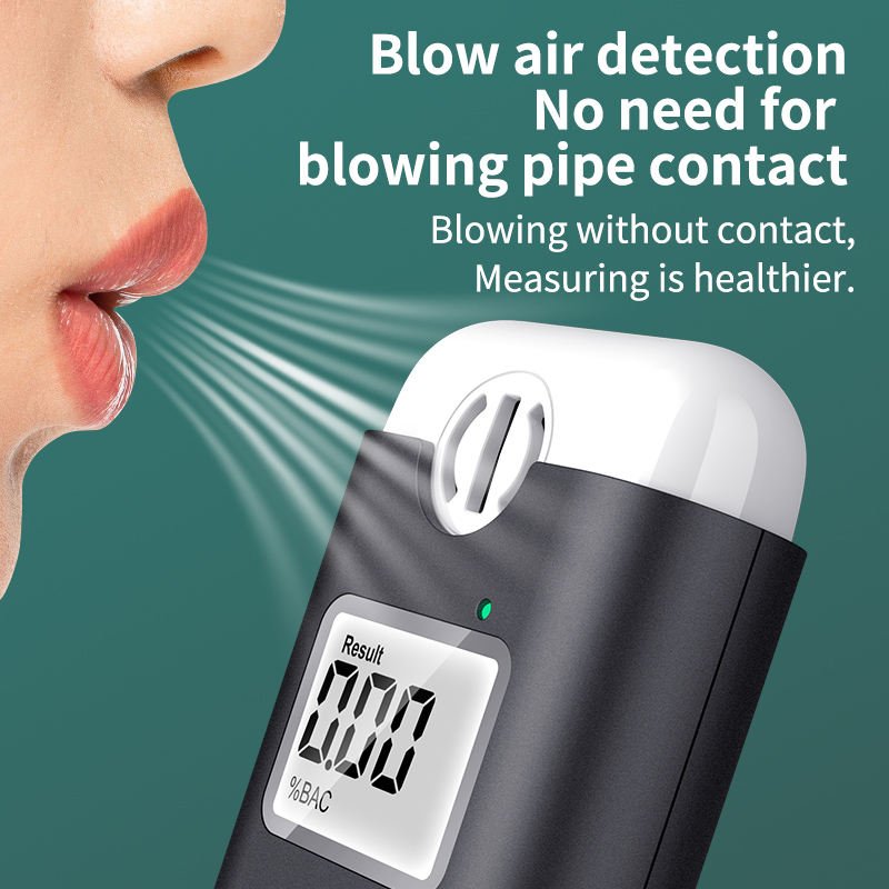 2024New Breath Alcohol Tester with Emergency LED Light Portable Handheld Drunk Driving Detector