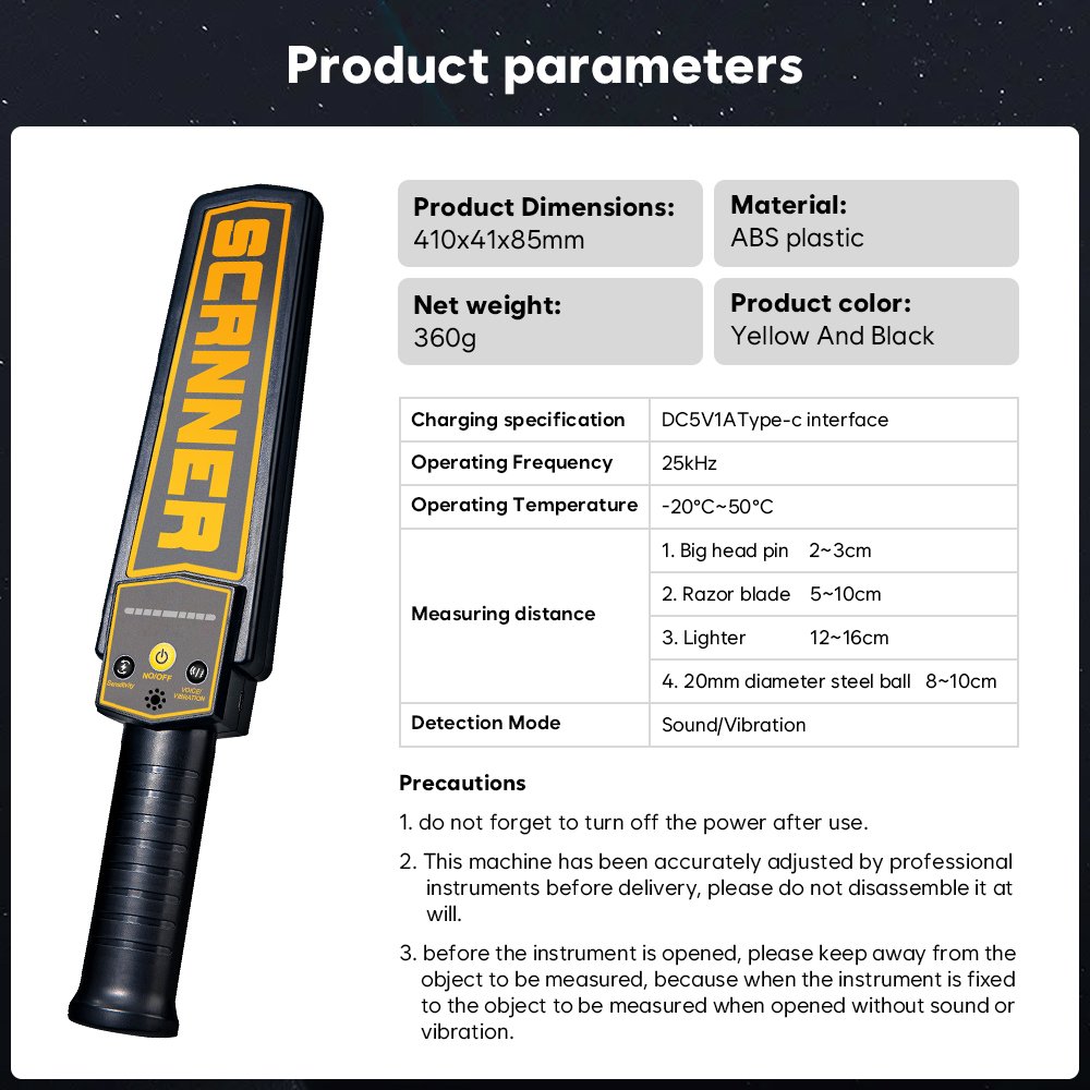 Handheld sensitivity portable Metal Detector for stations security scanners Instruction manuals Metal Detectors
