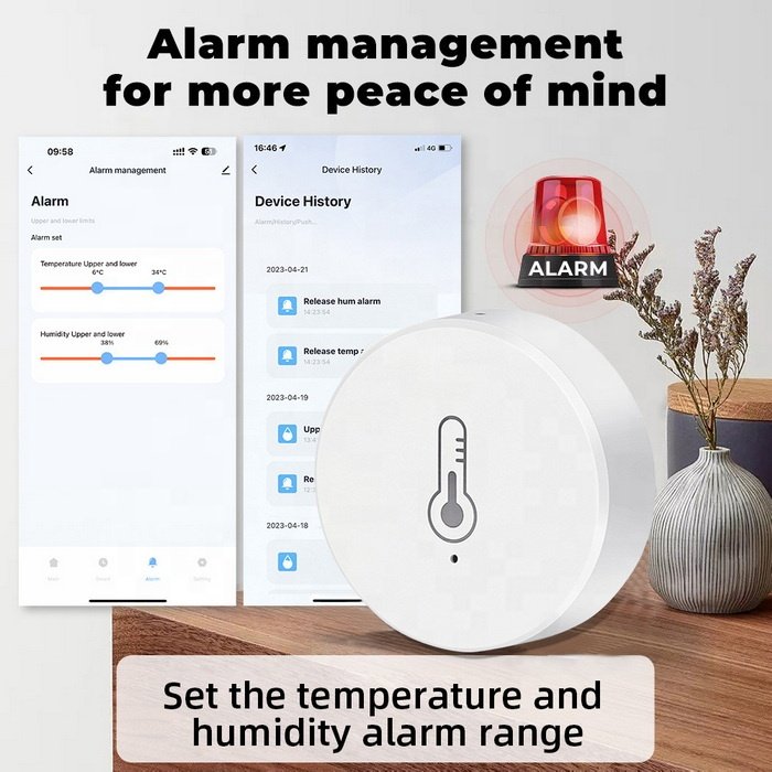 OEM ODM Tuya Zigbee Smart Home Alarm Thermometer Hygrometer meter Indoor wireless air temperature and humidity monitor sensor