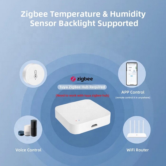 OEM ODM Tuya Zigbee Smart Home Alarm Thermometer Hygrometer meter Indoor wireless air temperature and humidity monitor sensor