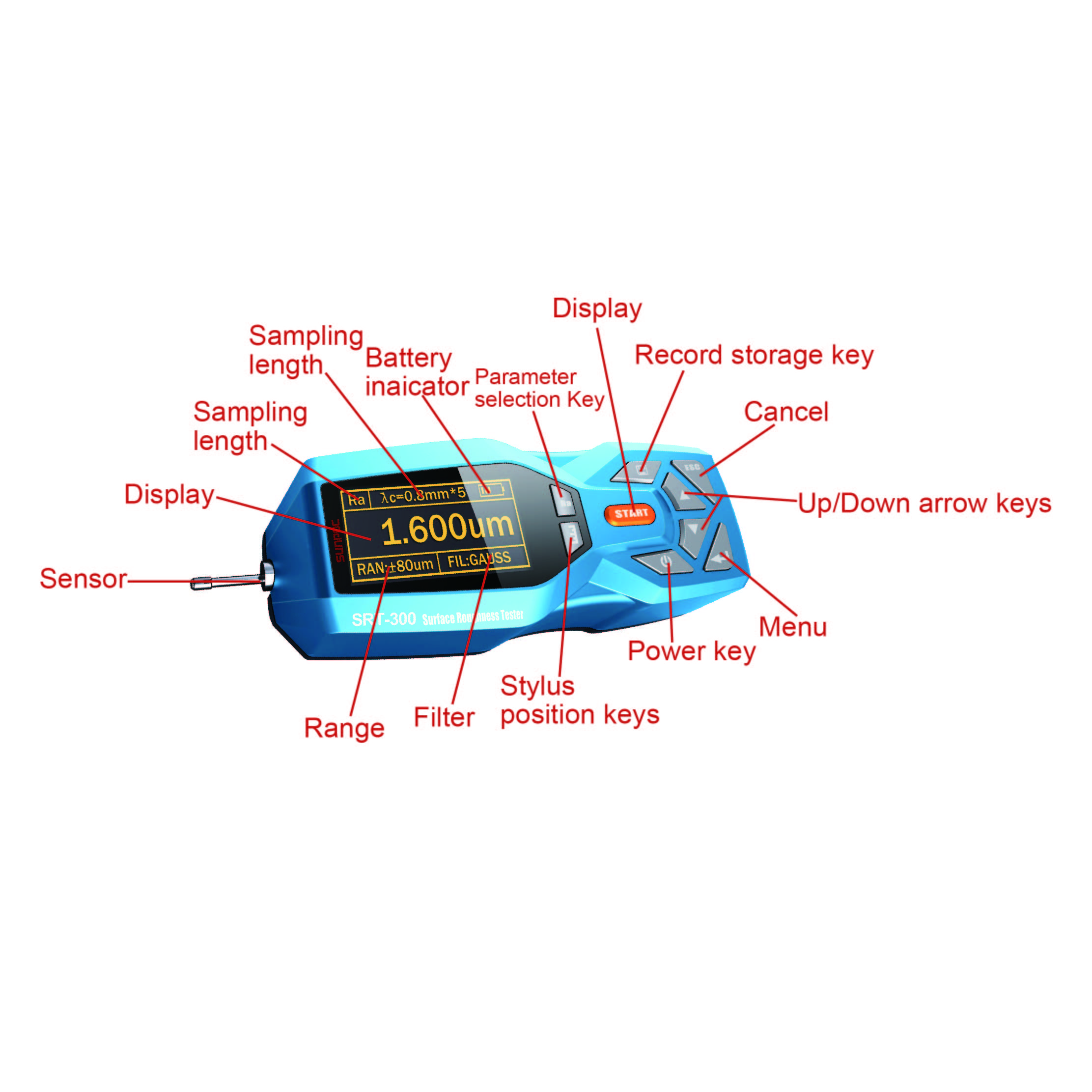 Sensor Surface Roughness Tester Testing Instruments DNT Test Equipment